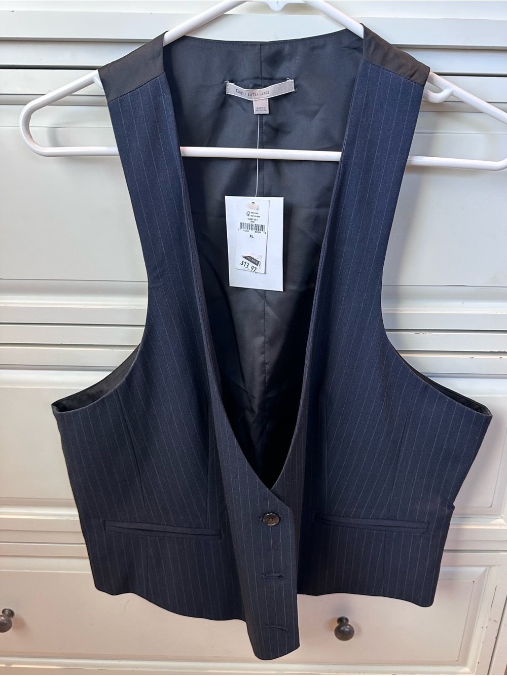 Classic Women’s Pinstripe Vest - Navy